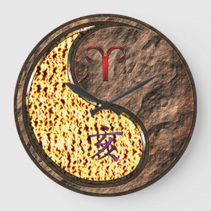 Aries & Earth Boar Large Clock