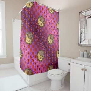 Aries & Earth Boar Shower Curtain