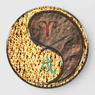 Aries & Earth Dog Large Clock