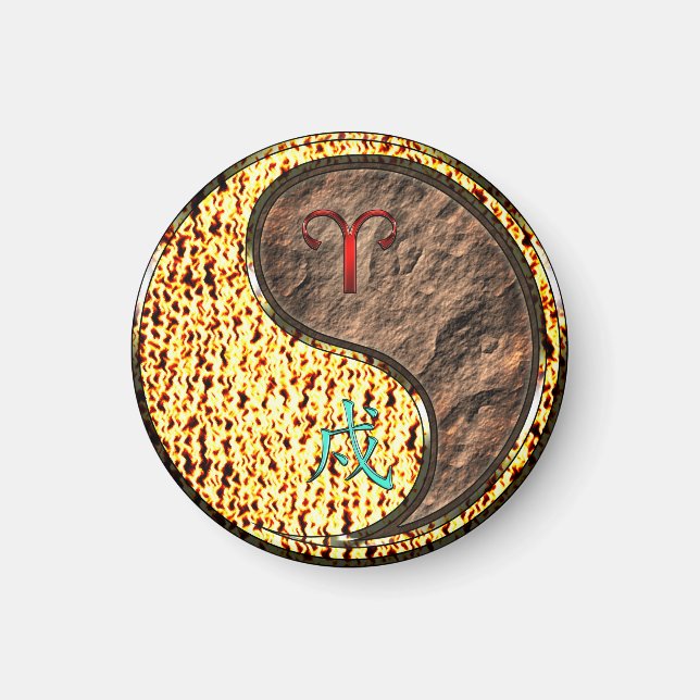 Aries & Earth Dog Magnet (Front)