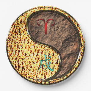 Aries & Earth Dog Paper Plate