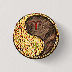 Aries & Earth Monkey 3 Cm Round Badge