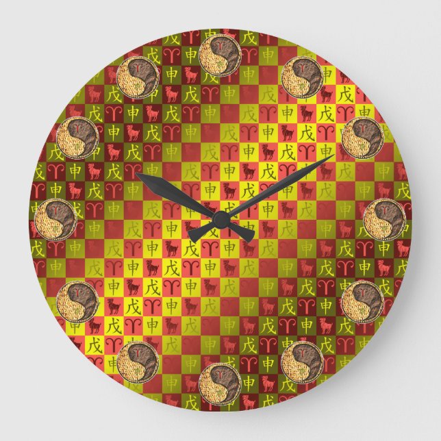Aries & Earth Monkey Large Clock (Front)