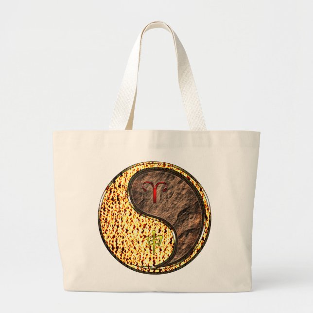 Aries & Earth Monkey Large Tote Bag (Front)