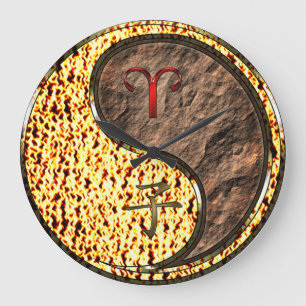 Aries & Earth Rat Puzzle Large Clock