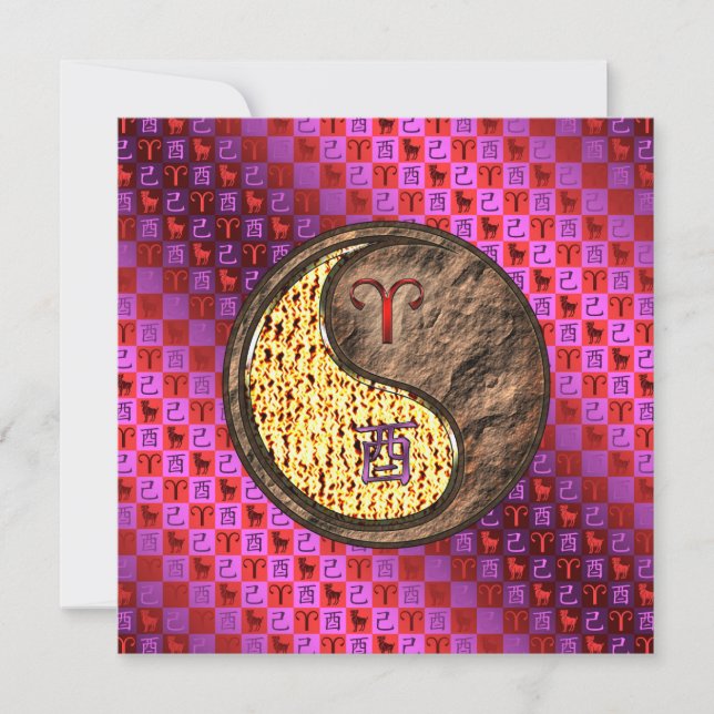 Aries & Earth Rooster Card (Front)