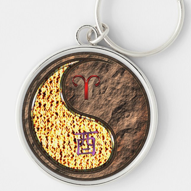 Aries & Earth Rooster Key Ring (Front)