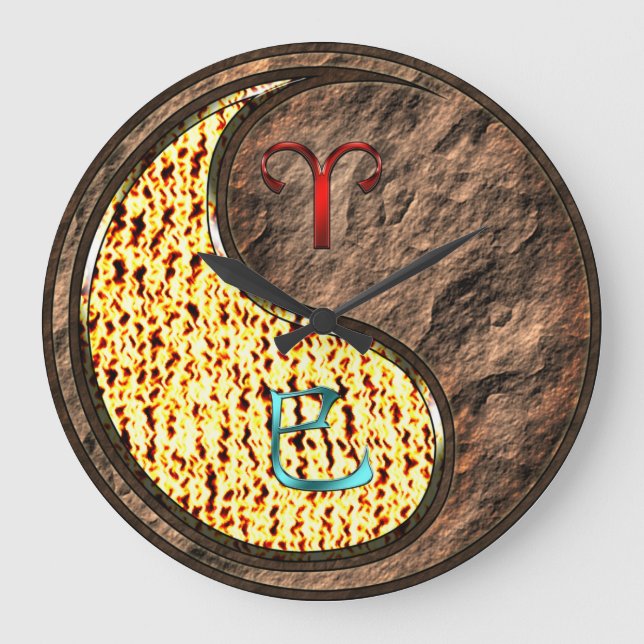 Aries & Earth Snake Large Clock (Front)