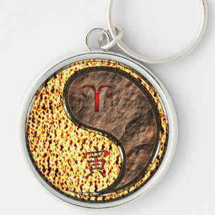 Aries & Earth Tiger Key Ring