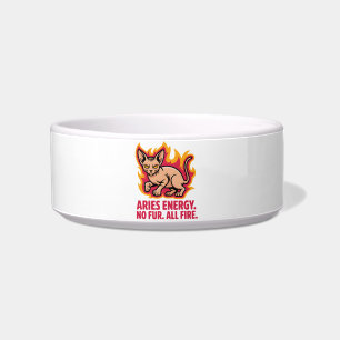 Aries Energy Sphynx Cat Fire Illustration Bowl