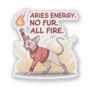 Aries Energy Sphynx Cat No Fur All Fire Art