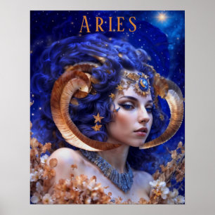 Aries Female Astrological Poster
