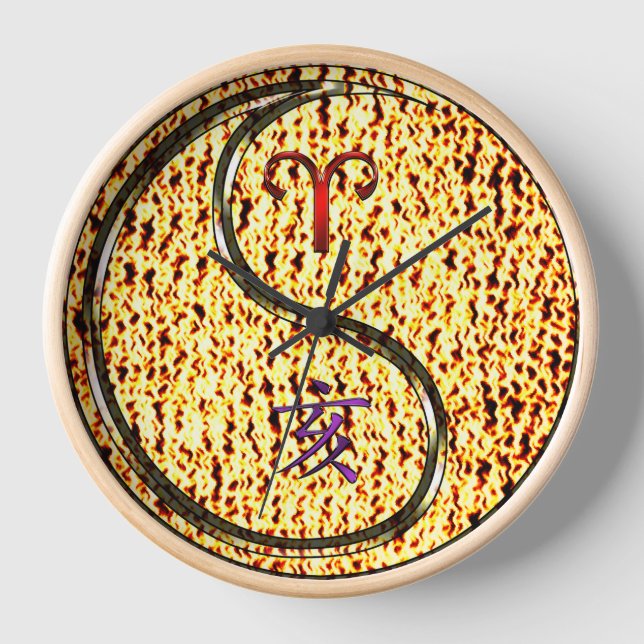 Aries & Fire Boar Clock (Front)