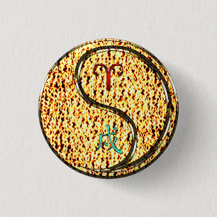 Aries & Fire Dog 3 Cm Round Badge
