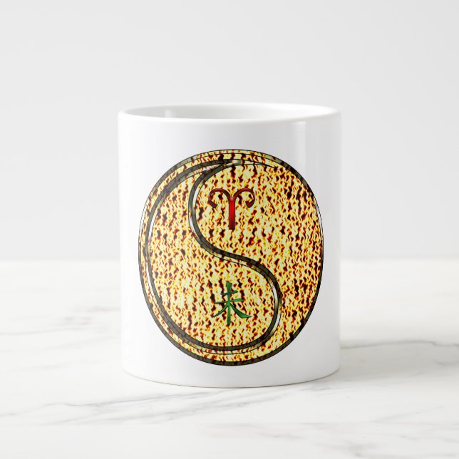 Aries & Fire Goat Large Coffee Mug (Front)
