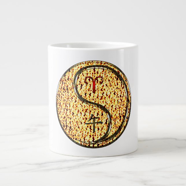 Aries & Fire Horse Large Coffee Mug (Front)