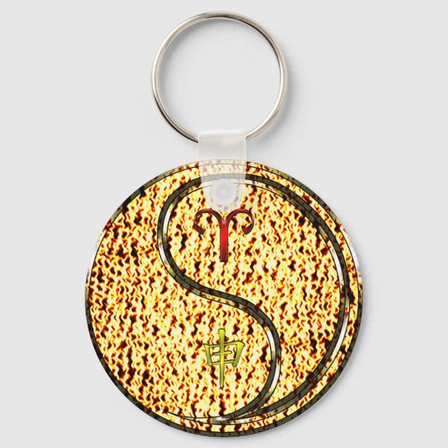 Aries & Fire Monkey Key Ring (Front)