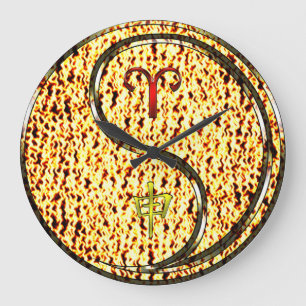 Aries & Fire Monkey Large Clock