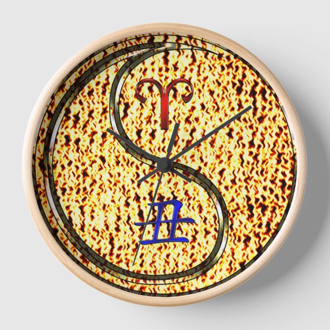 Aries & Fire Ox Clock (Front)