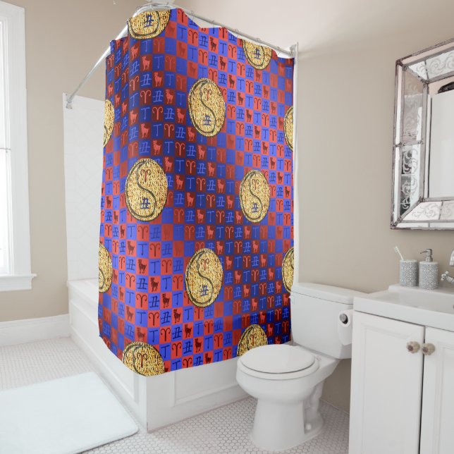 Aries & Fire Ox Shower Curtain (In Situ)