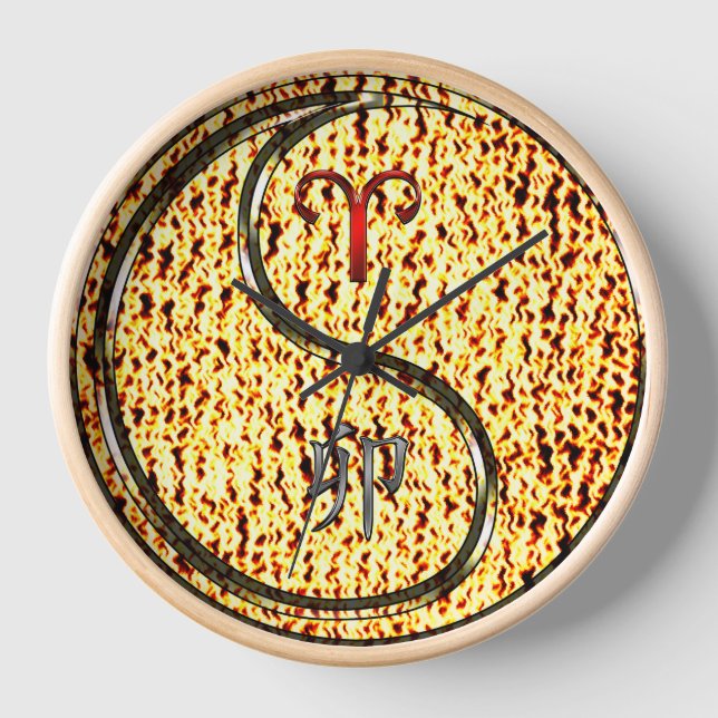 Aries & Fire Rabbit Clock (Front)