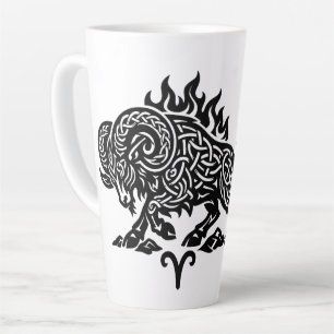 Aries Fire‑Ram – Celtic Haunted Ink Zodiac Latte Mug
