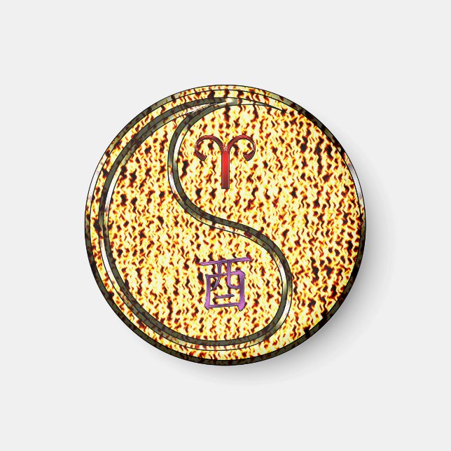 Aries & Fire Rooster Magnet (Front)