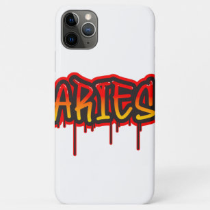 ARIES Fire Sign Dripping Word Art Spray Paint Case-Mate iPhone Case
