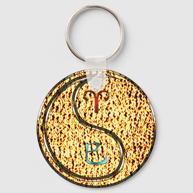 Aries & Fire Snake Key Ring (Front)
