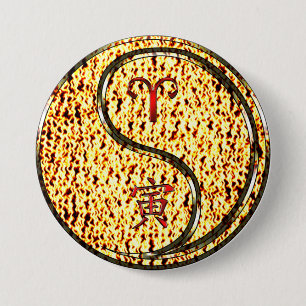 Aries & Fire Tiger 7.5 Cm Round Badge