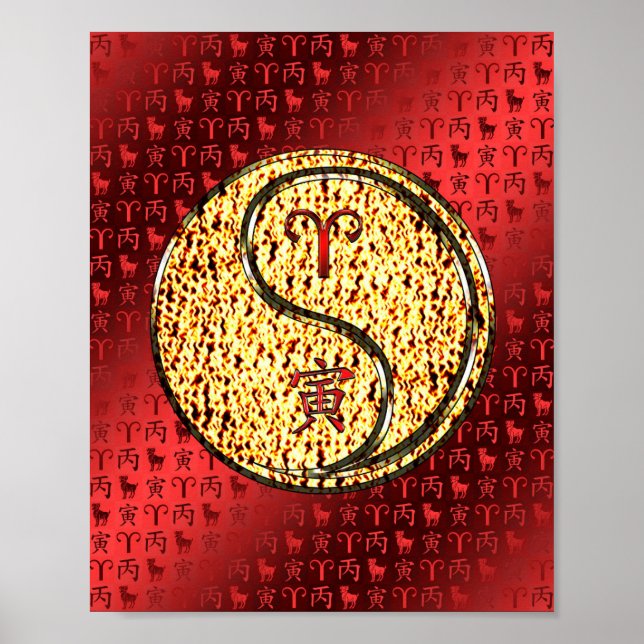 Aries & Fire Tiger Poster (Front)
