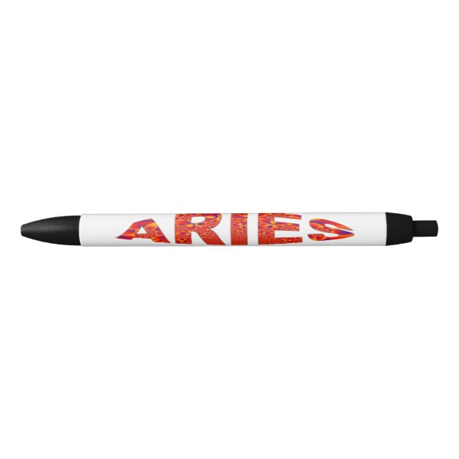 Aries - Firey Orange Yellow Blue Ink Pen (Front)