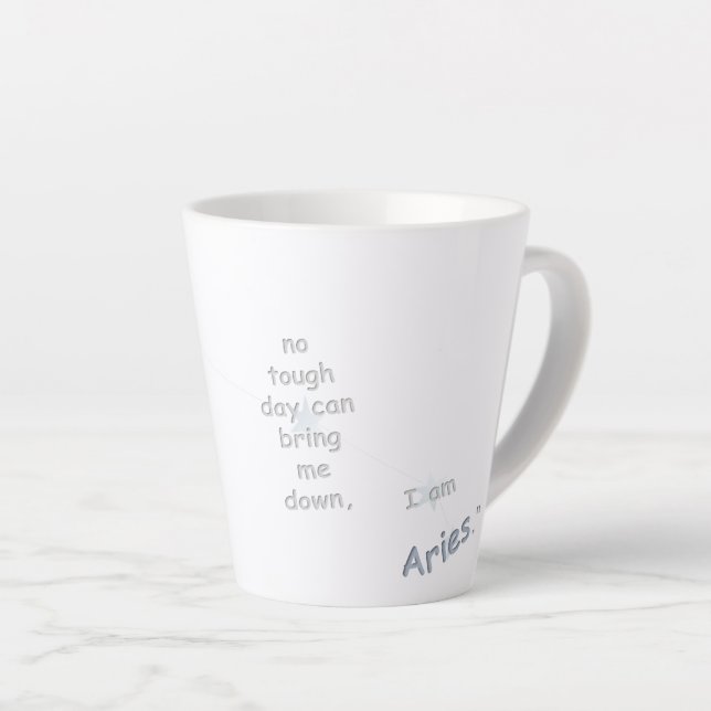 Aries Fun Inspiring Design Daily Use & Custom Gift Latte Mug (Right Angle)