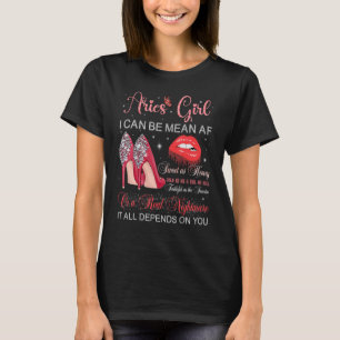 Aries Girl Birthday Horoscope Zodiac Bday Party Wo T-Shirt