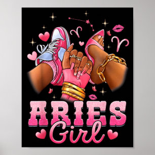 Aries Girl Birthday Queen Women Birthday Girl Poster