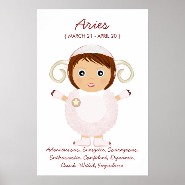 Aries - Girl Horoscope Poster (Front)