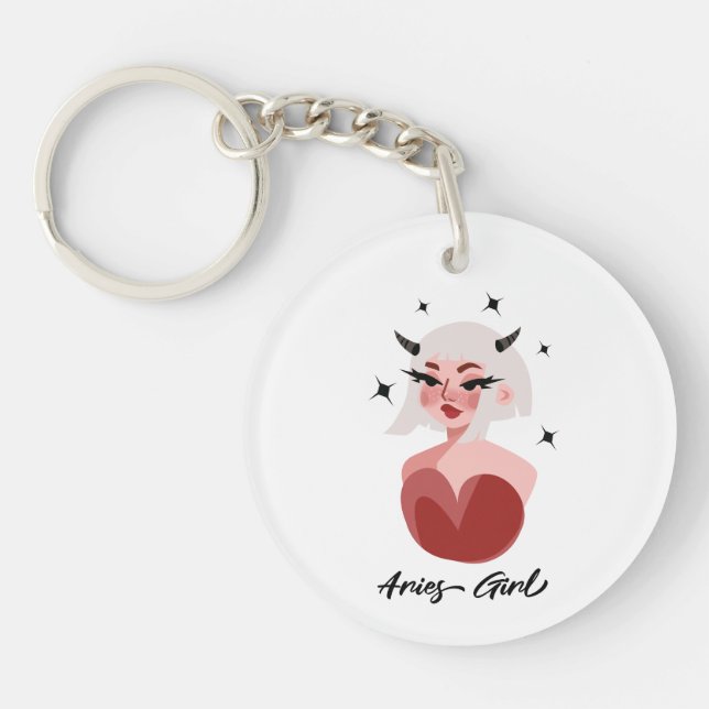 Aries Girl Key Ring (Front)