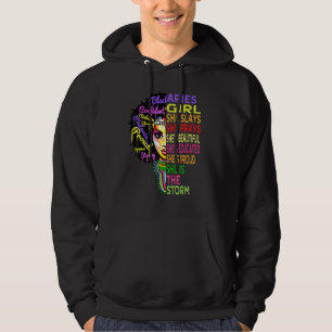 Aries Girl She Slays Prays February March Birthda Hoodie
