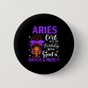 Aries Girl Stepping Birthday Black Women Afro Chri 6 Cm Round Badge
