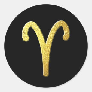 Aries Gold Classic Round Sticker