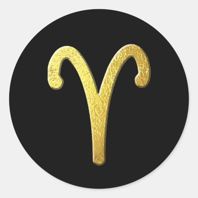 Aries Gold Classic Round Sticker (Front)
