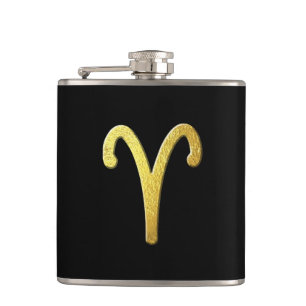 Aries Gold Hip Flask