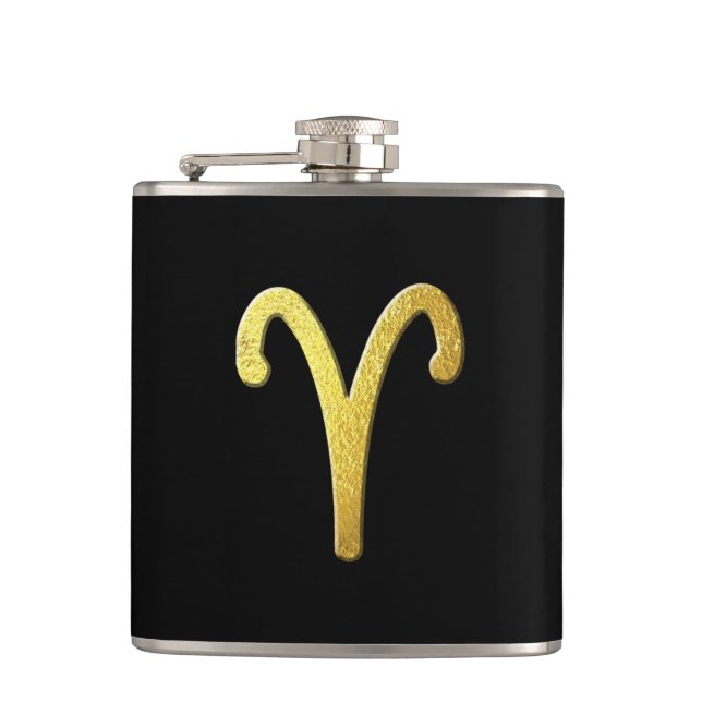 Aries Gold Hip Flask (Front)