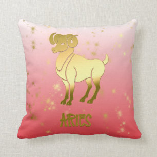 Aries Gold Ombre Astrology Horoscope Zodiac Sign Cushion