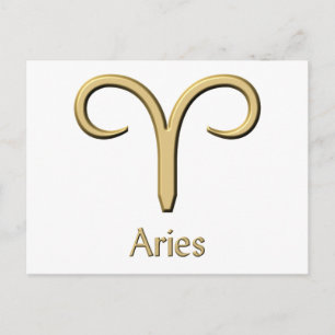 Aries Gold Symbol postcards