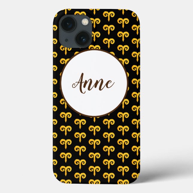 Aries  Golden Astrology Personalised Case-Mate iPhone Case (Back)