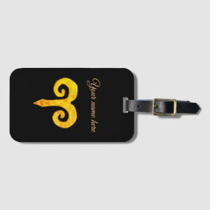 Aries Golden Astrology Zodiac Sign Luggage Tag