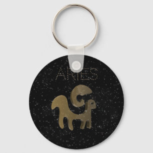 Aries golden sign key ring