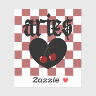 Aries Gothic Aesthetic Chequered Cherry Art
