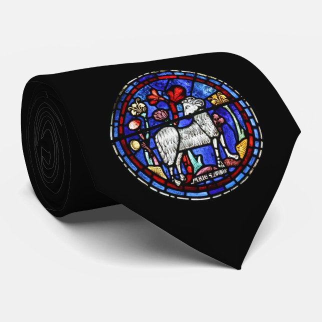 Aries Gothic Stained Glass Windows Tie (Rolled)
